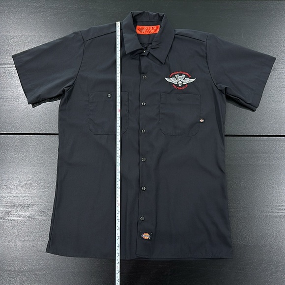 Harley-Davidson Dickeys Button Up Garage Collar Shirt - M - Picture 6 of 7